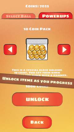 Unlock items as you progress.